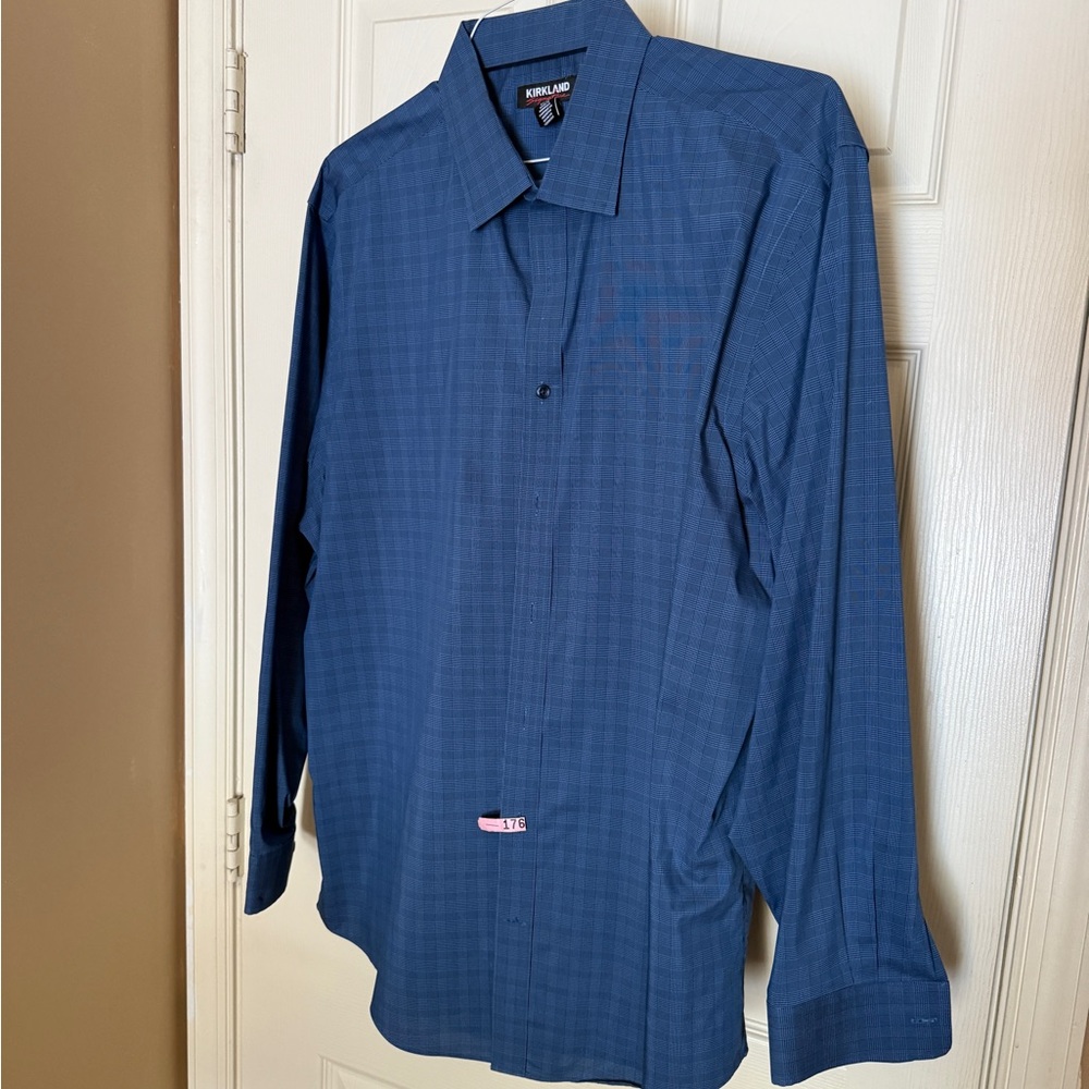 Kirkland Signature Navy Casual Button Down Shirt